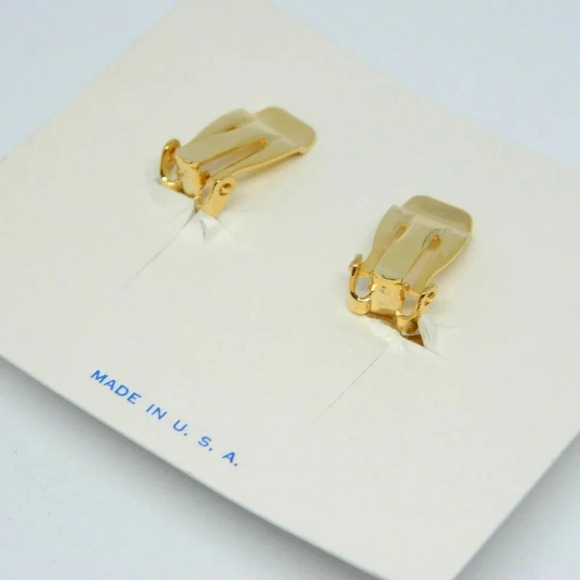 Pcraft Topaz Glass Rhinestone Gold Tone Modernist - Picture 4 of 5